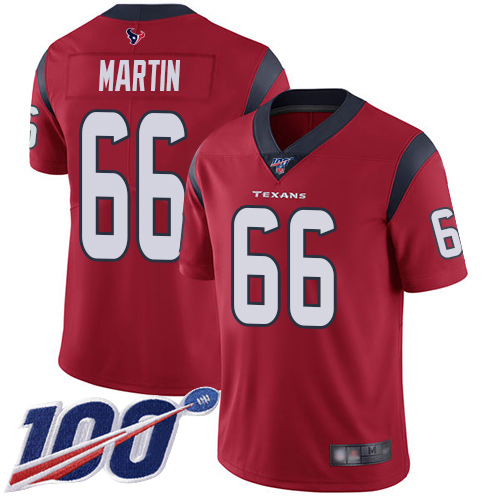 Houston Texans Limited Red Men Nick Martin Alternate Jersey NFL Football 66 100th Season Vapor Untouchable